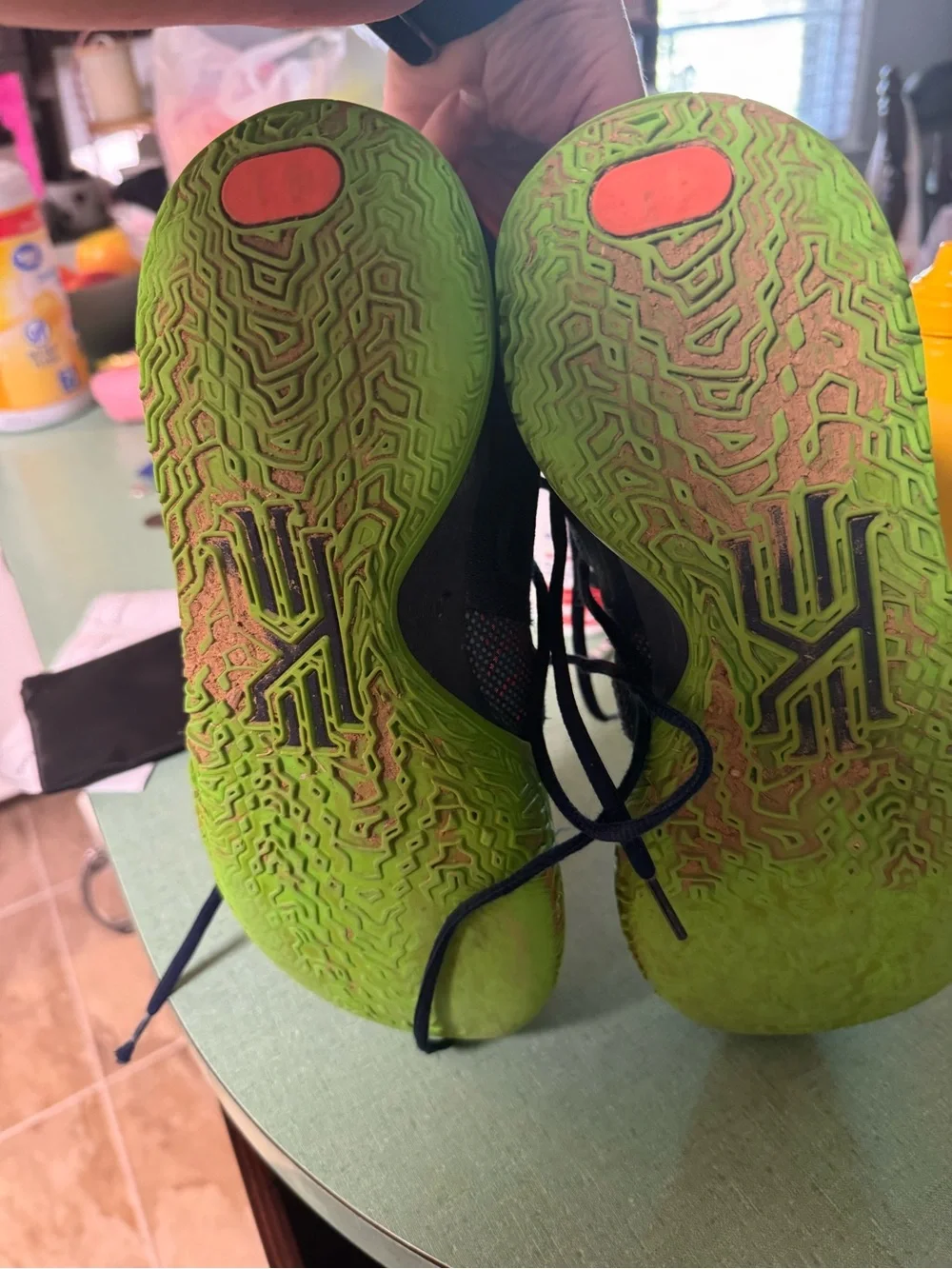 Nike Navy Athletic Sneakers with Pink Accents and Lime Outsole